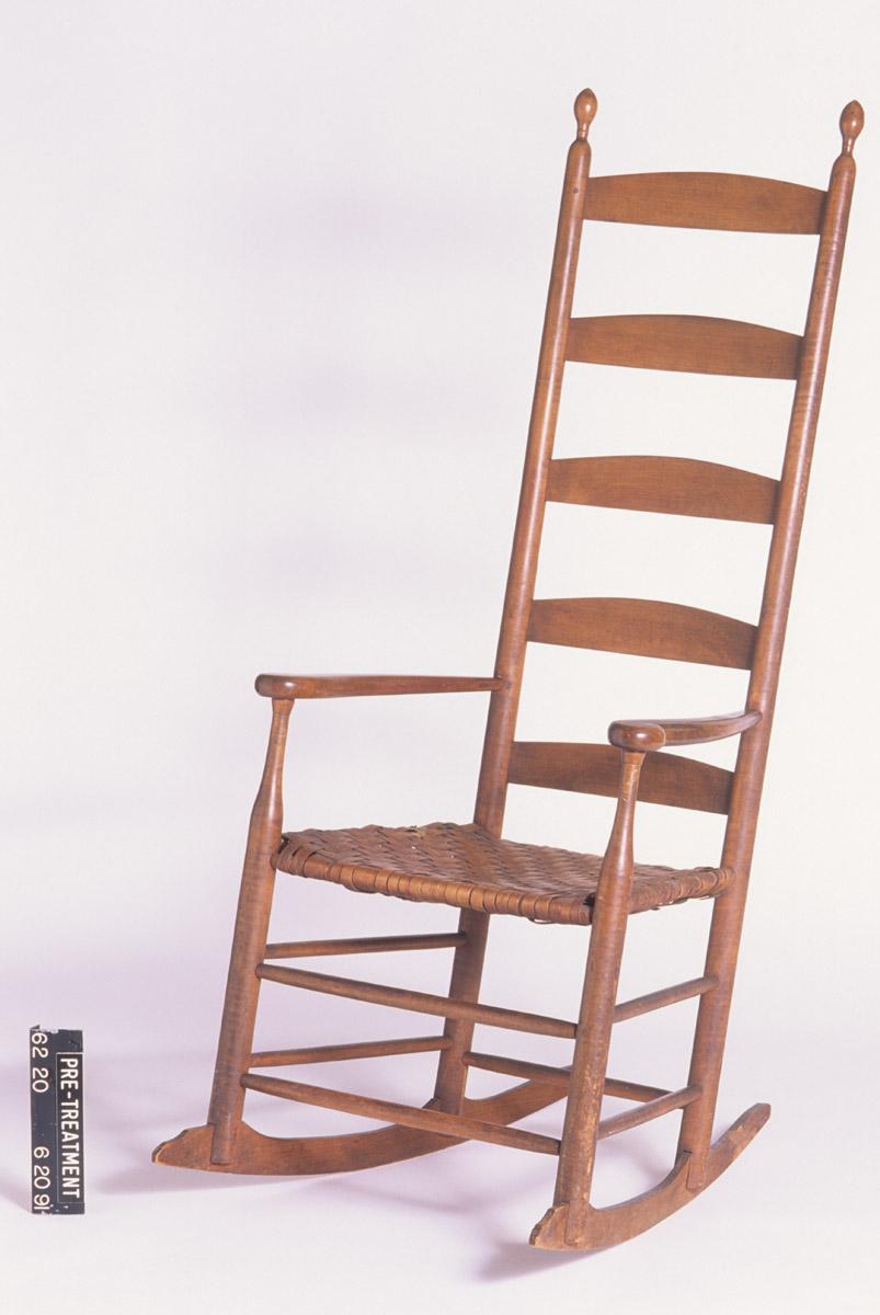 1962.0020 Chair, view 1, before conservation treatment