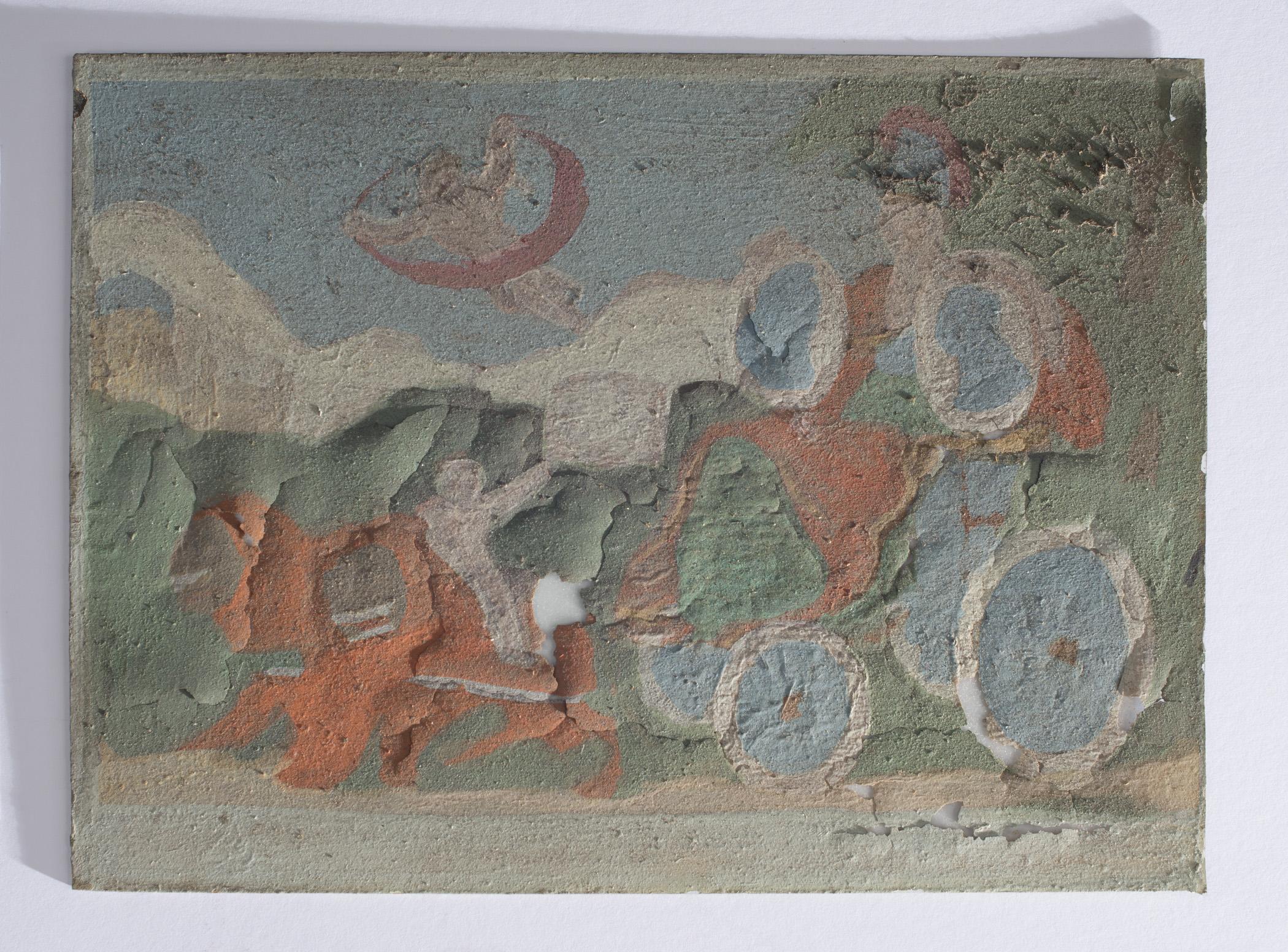 1955.0064.006 A Print on glass, view 3, reverse, raking light
