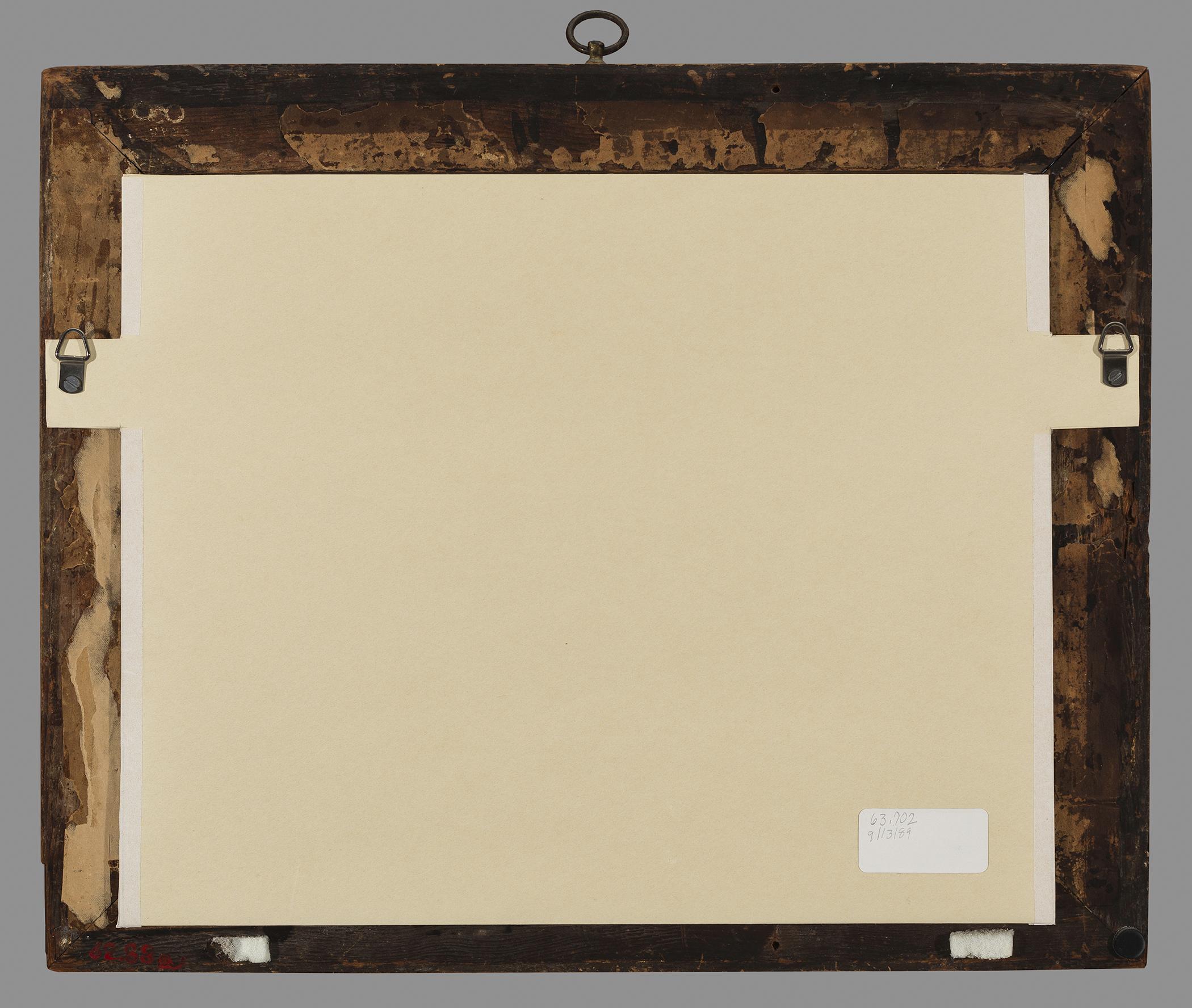1962.0088 B, C Frame and backboard, view 1, reverse