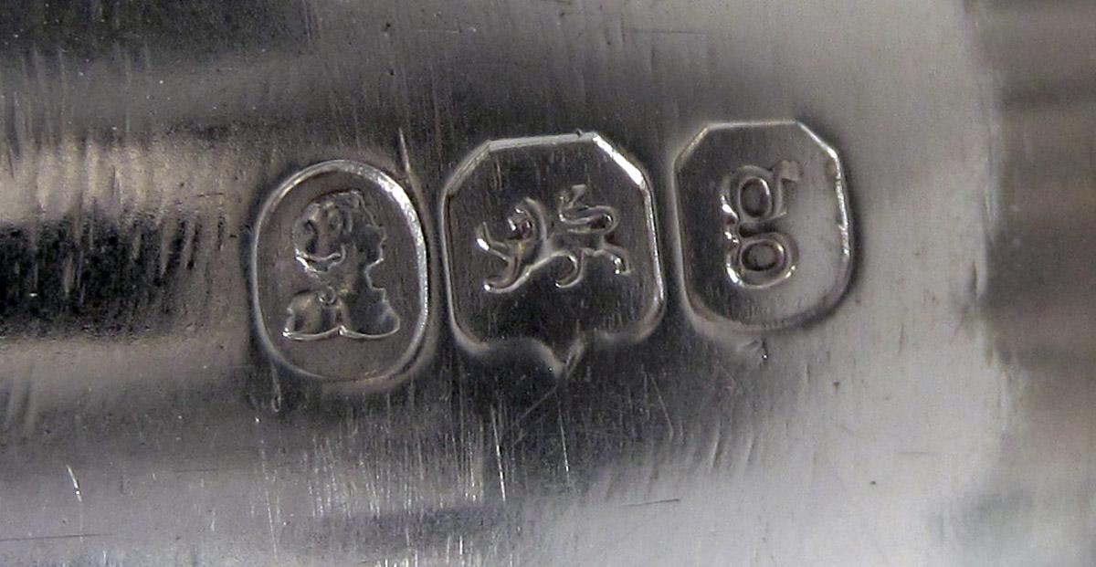 1955.0065.011 B Silver Candlestick Bobeche marks 1