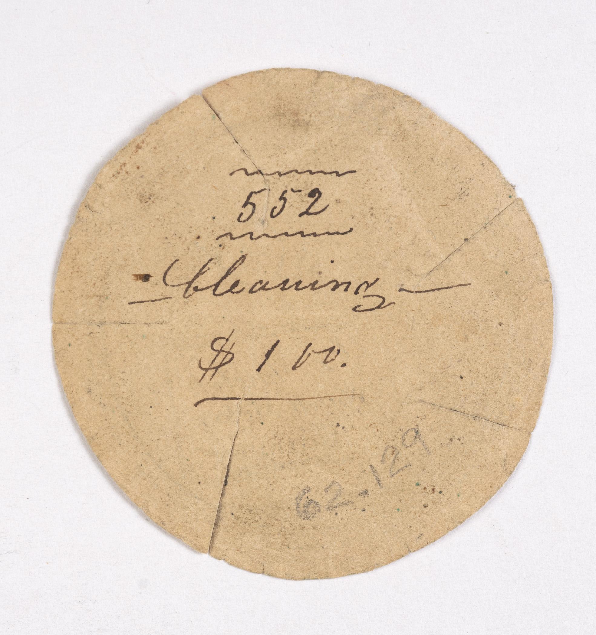 1962.0129 Watch paper, view 2, reverse