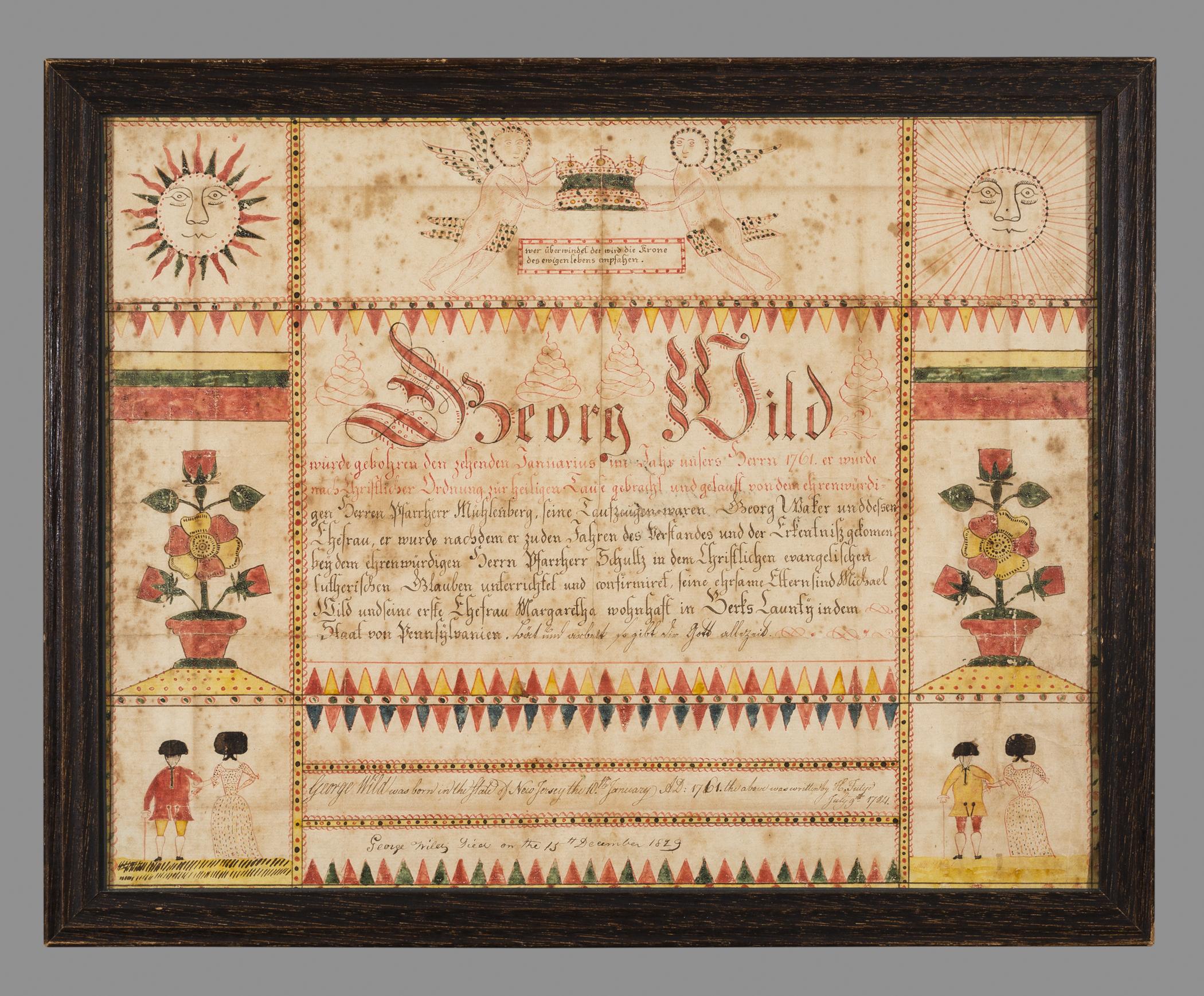 1962.0185 A Fraktur, B Frame, view 1