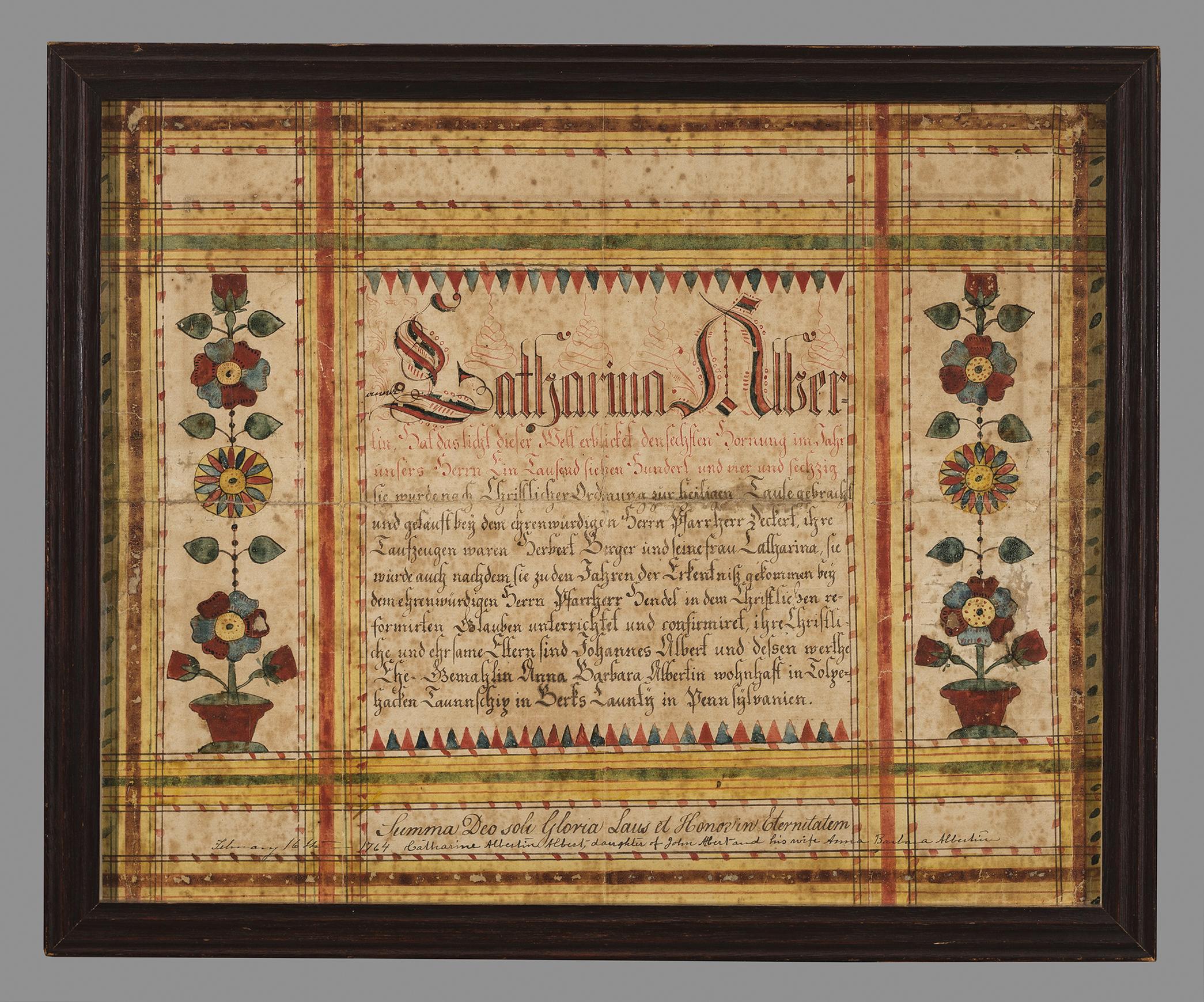 1962.0186 A Fraktur, B Frame, view 1