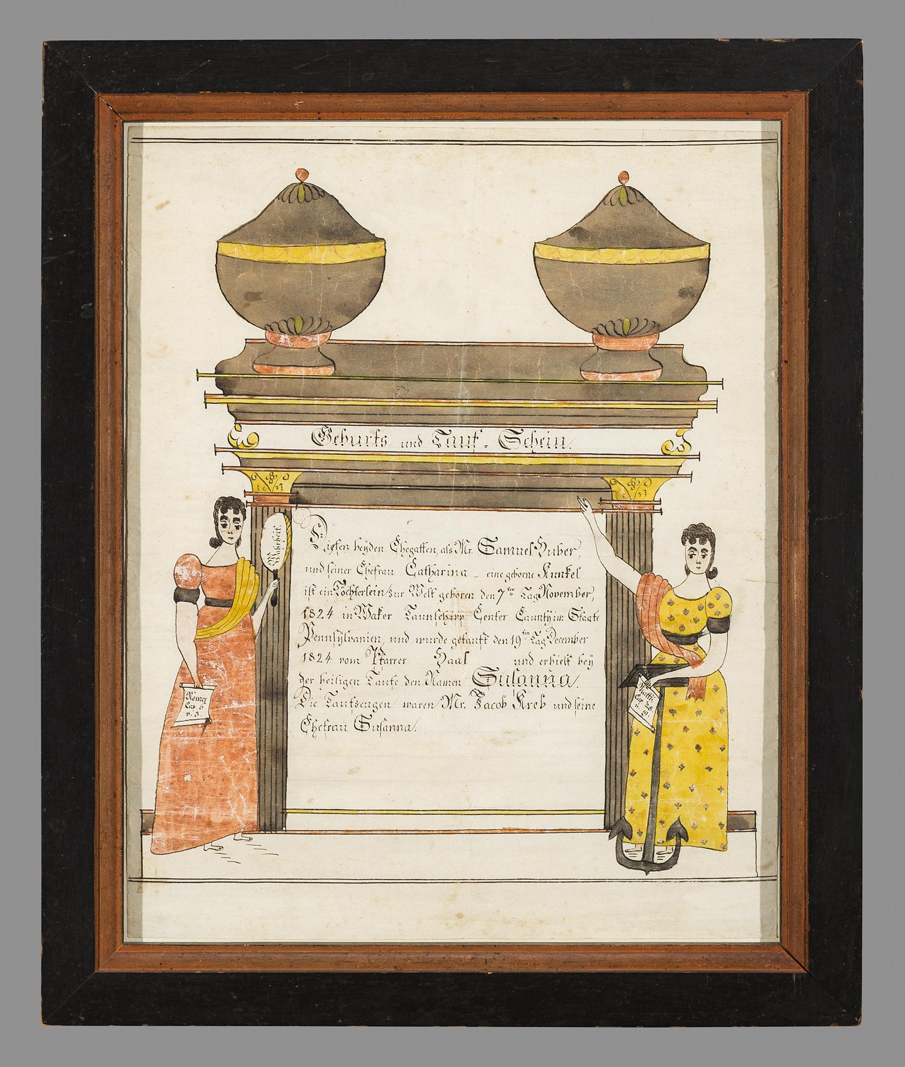 1962.0206 A Fraktur, B Frame, view 1