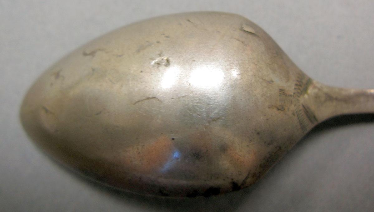 1962.0240.146 Silver Spoon bowl underside