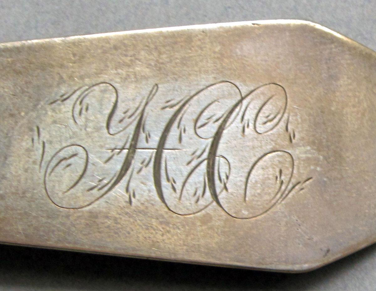 1962.0240.1488 Silver spoon engraving