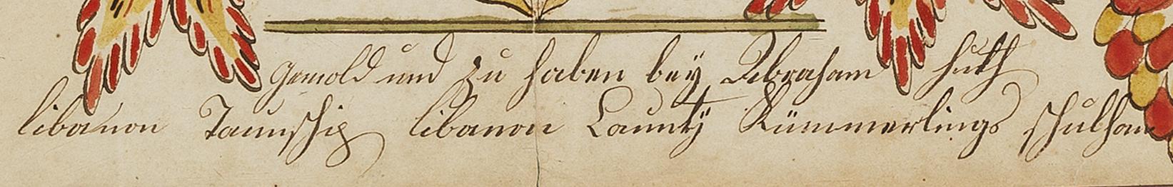 1952.0084 A Fraktur, detail 2
