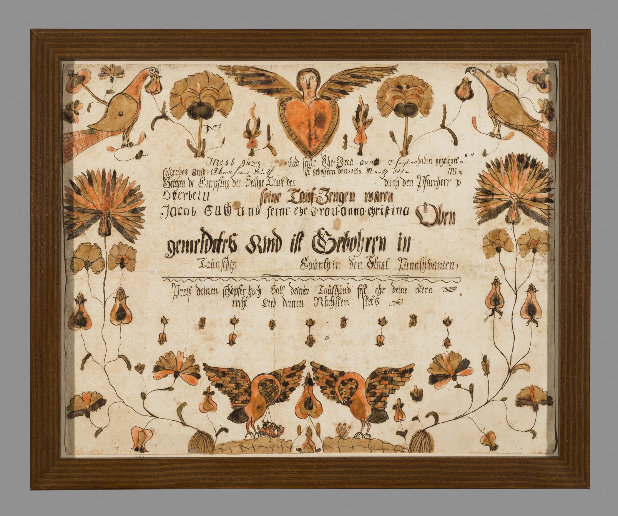 1955.0112.001 A Fraktur, view 1