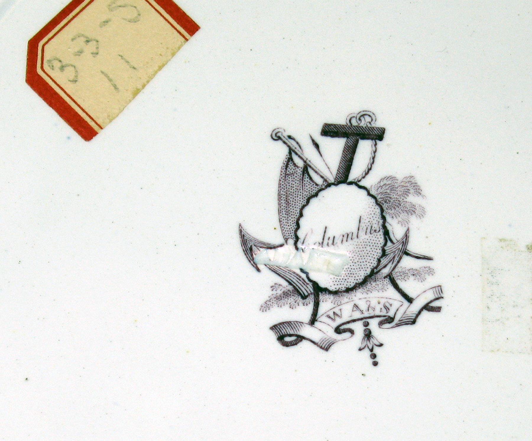 1962.0524.001 Earthenware plate, detail