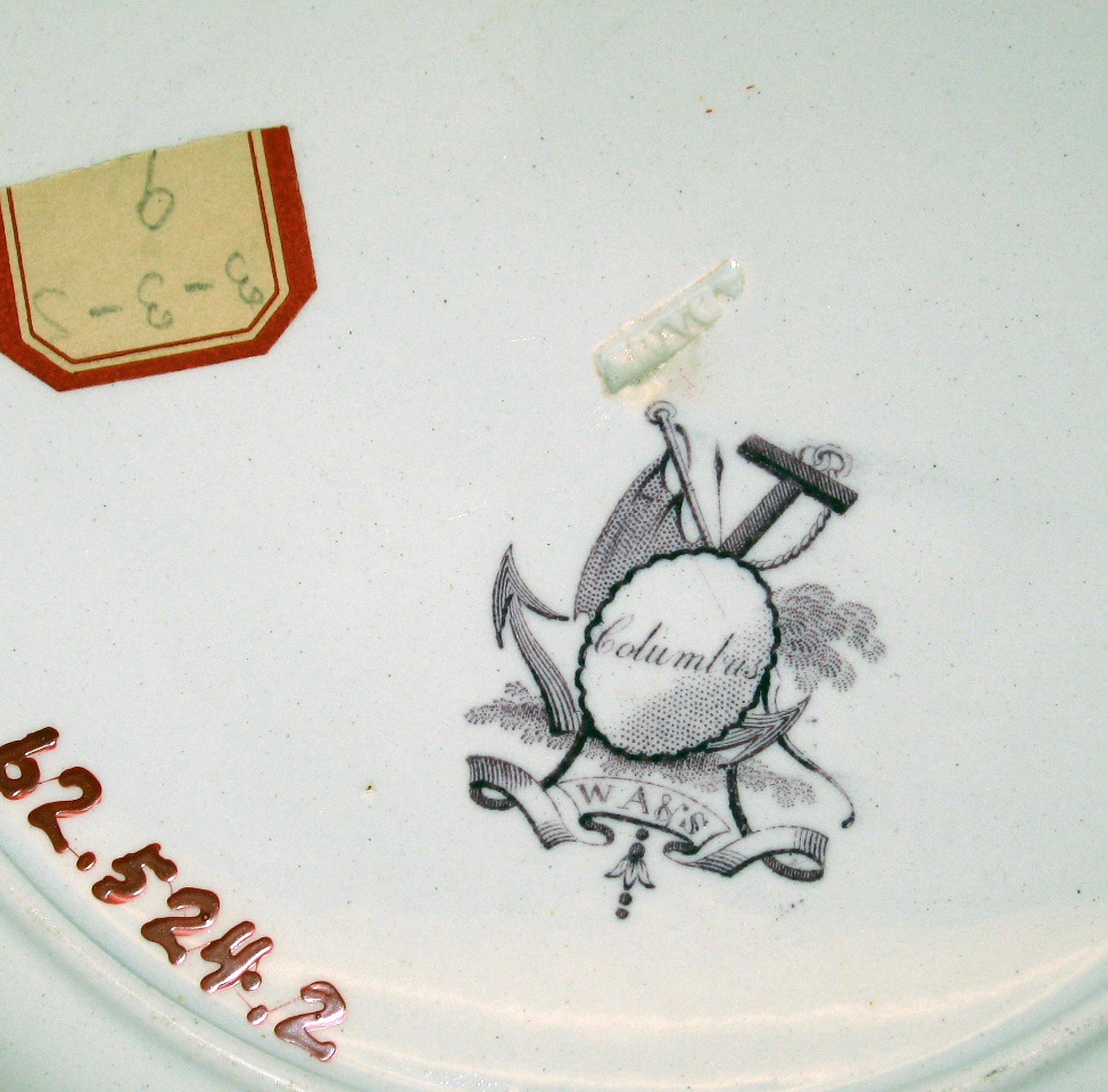 1962.0524.002 Earthenware plate, detail