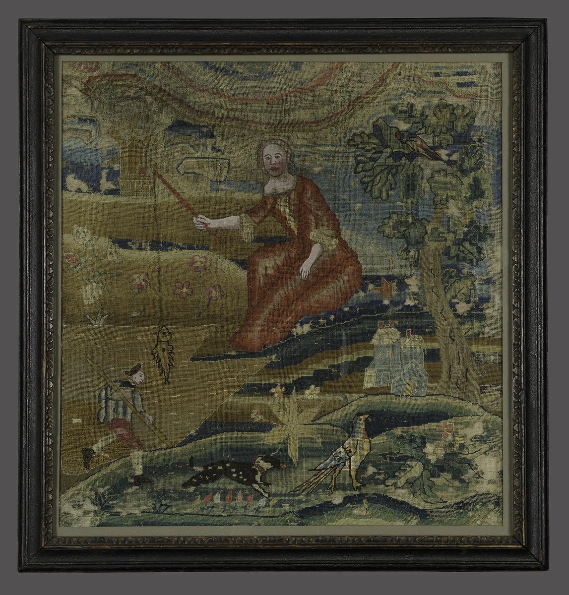 1962.0587 A, B Needlework Picture and Frame