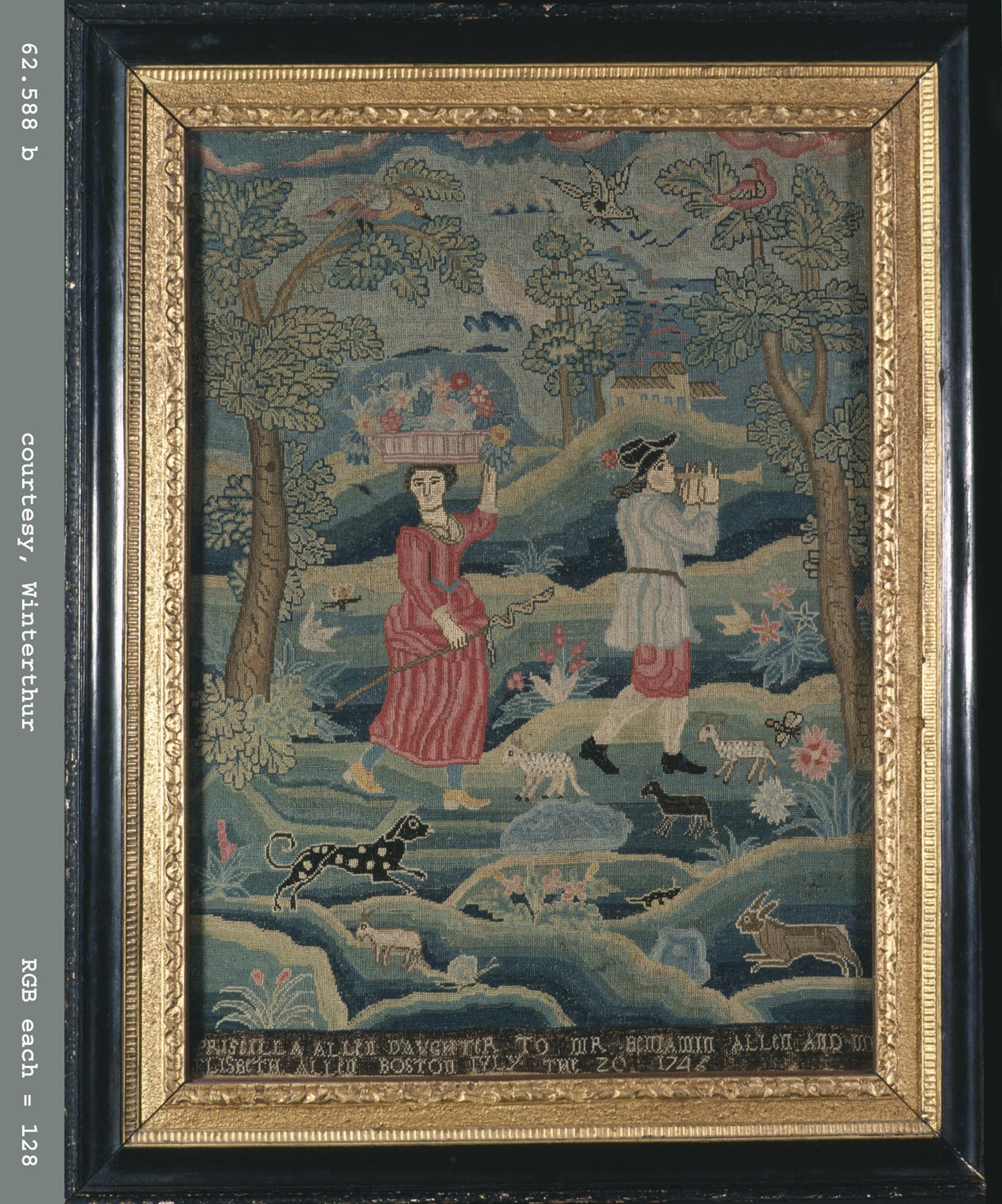 1962.0588 Needlework and frame