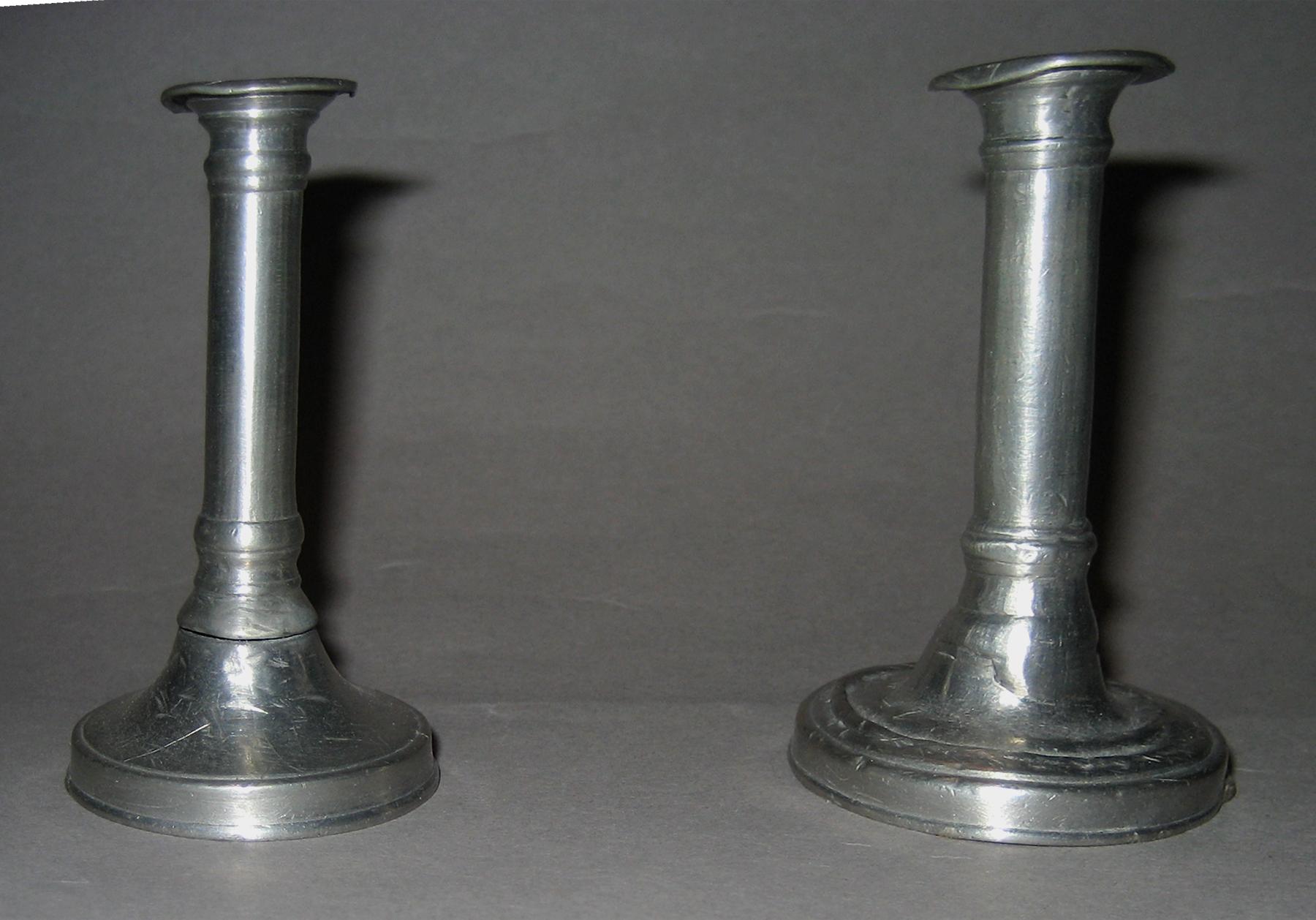1955.0136.042 & .043 Pewter Candlesticks