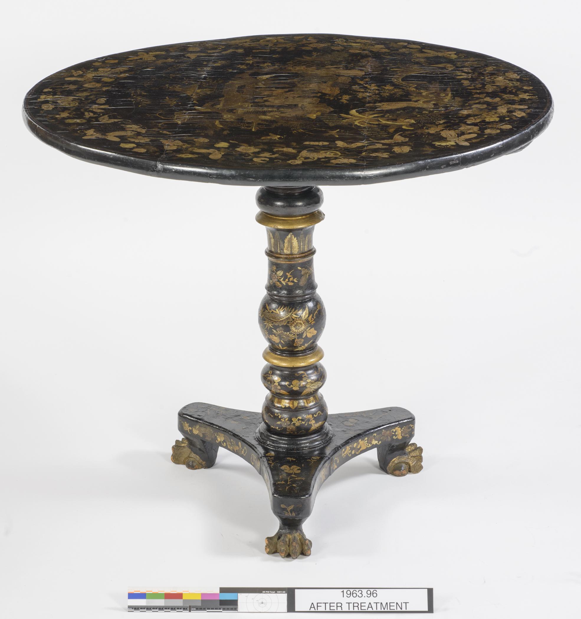 1963.0096 Table, view 1, after conservation treatment