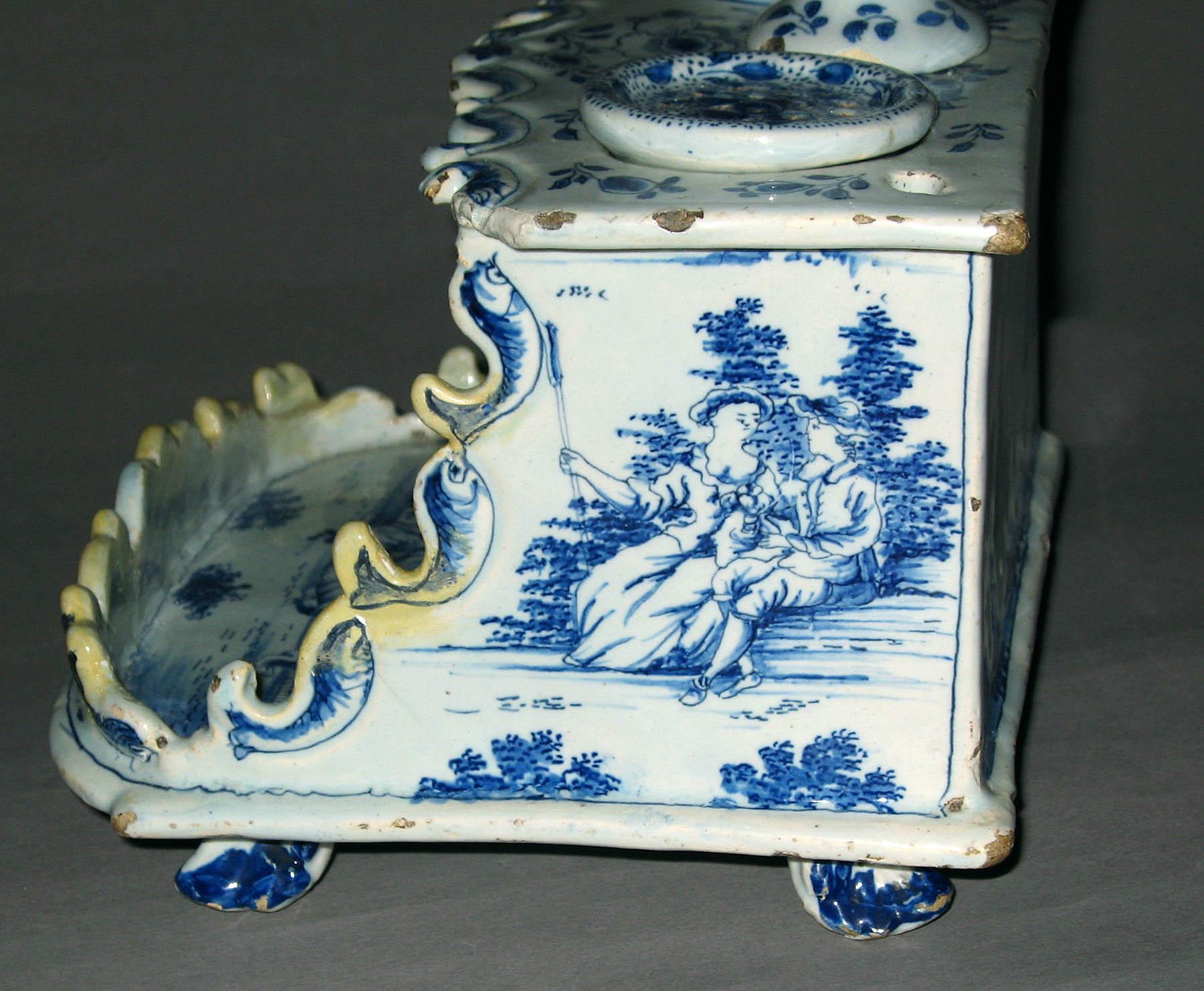 1963.0124 A- E Delft inkstand (right end)