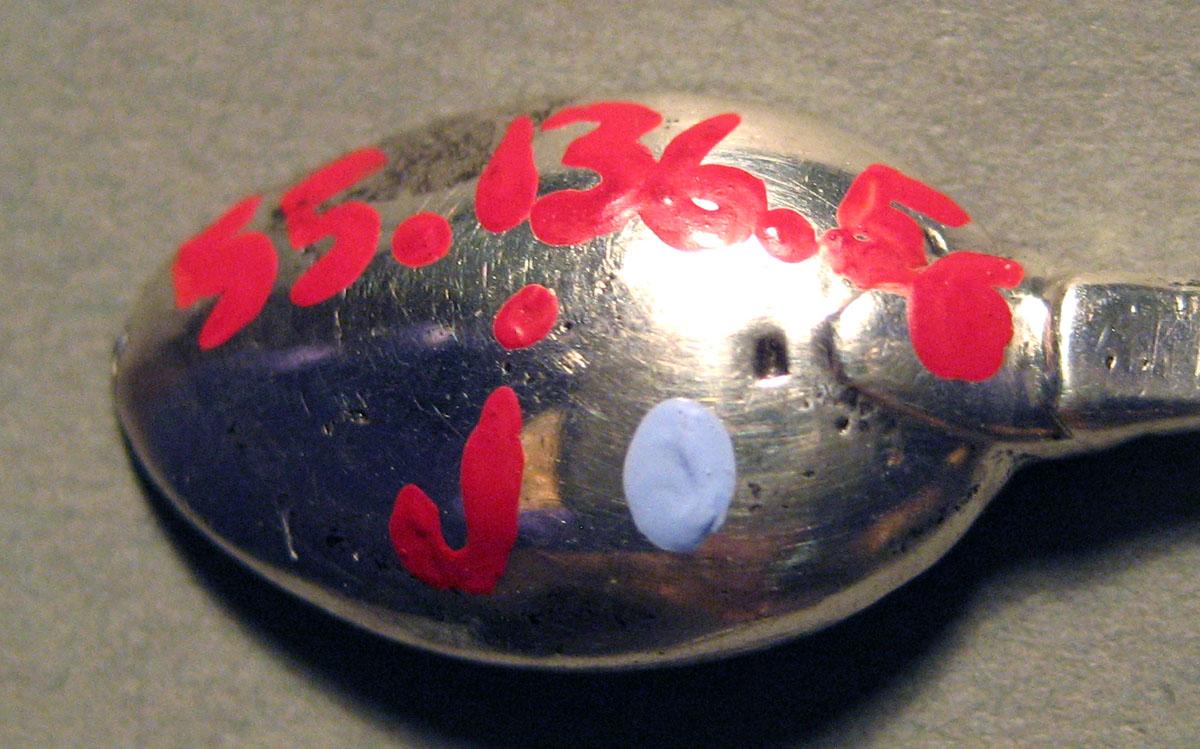 1955.0136.056 J Silver Spoon mark