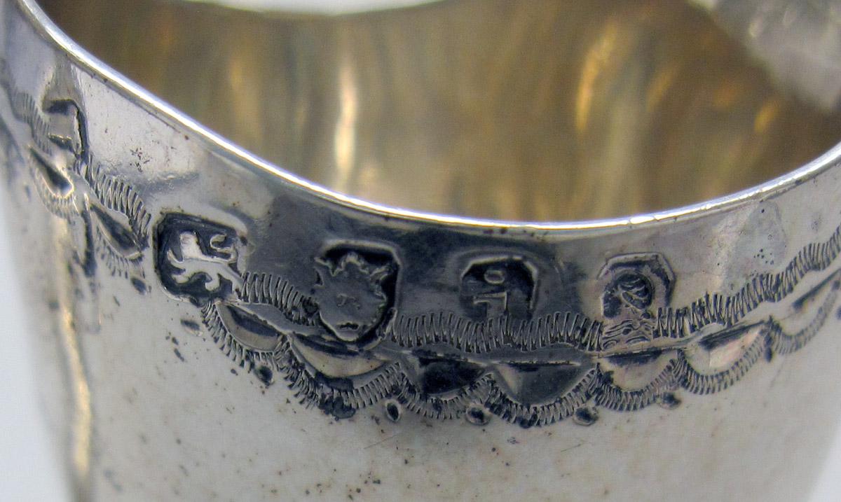 1955.0136.060 Silver Cream Pot marks