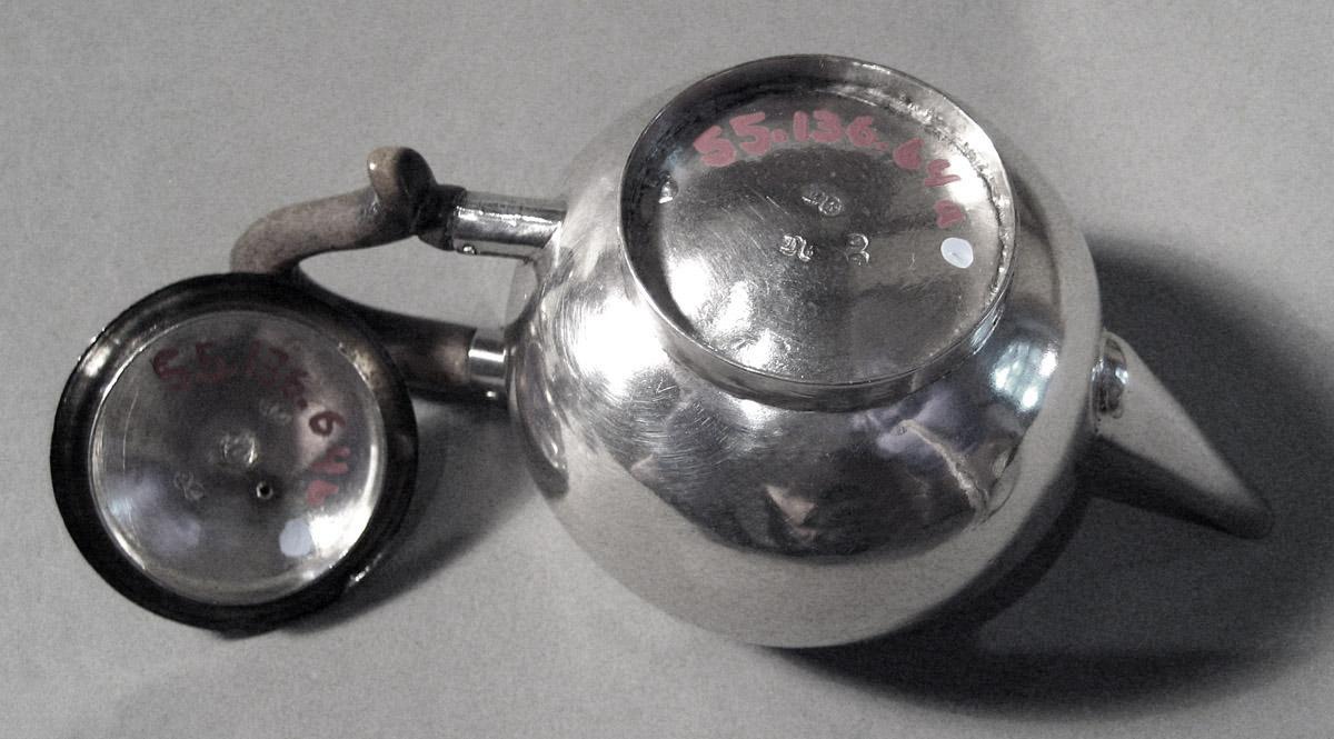 1955.0136.064 A, B Silver Teapot underside