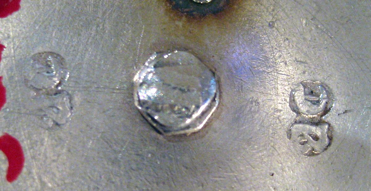 1955.0136.064 B Silver Teapot Lid mark underside