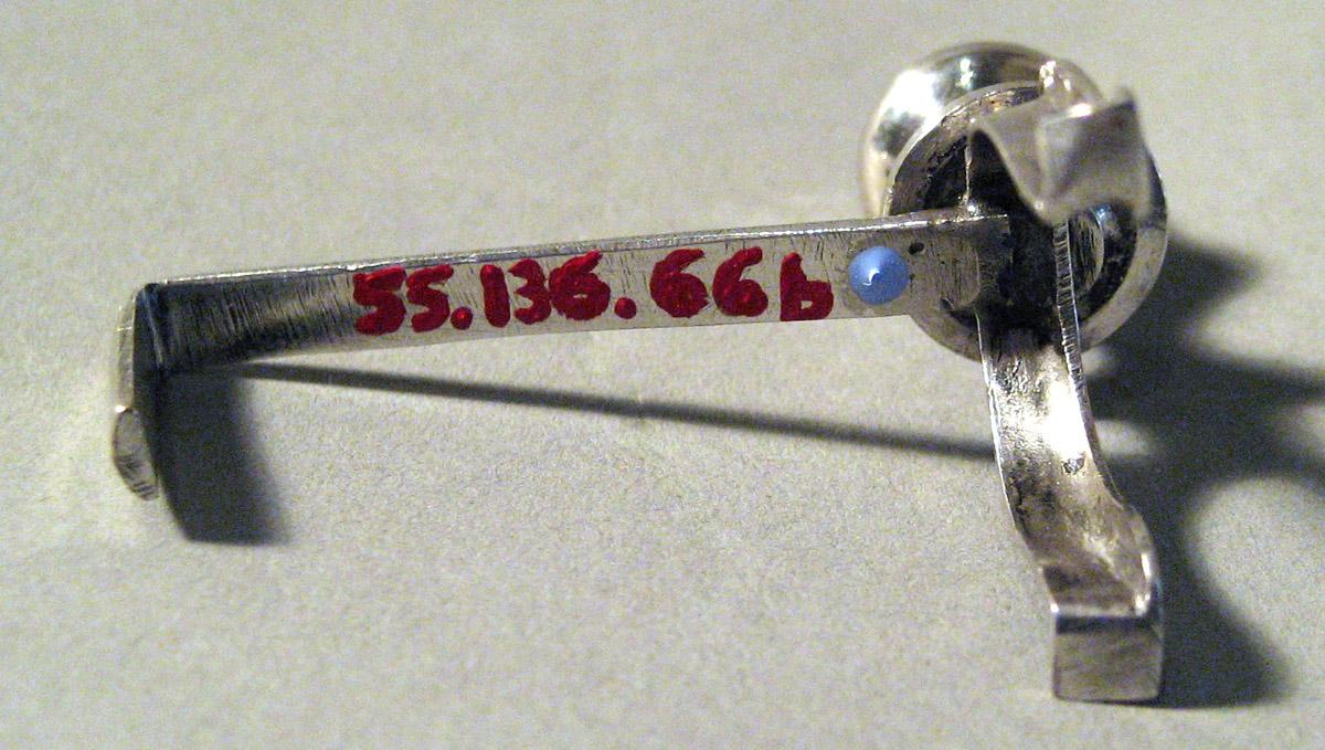 1955.0136.066 B Silver and Iron Andiron underside