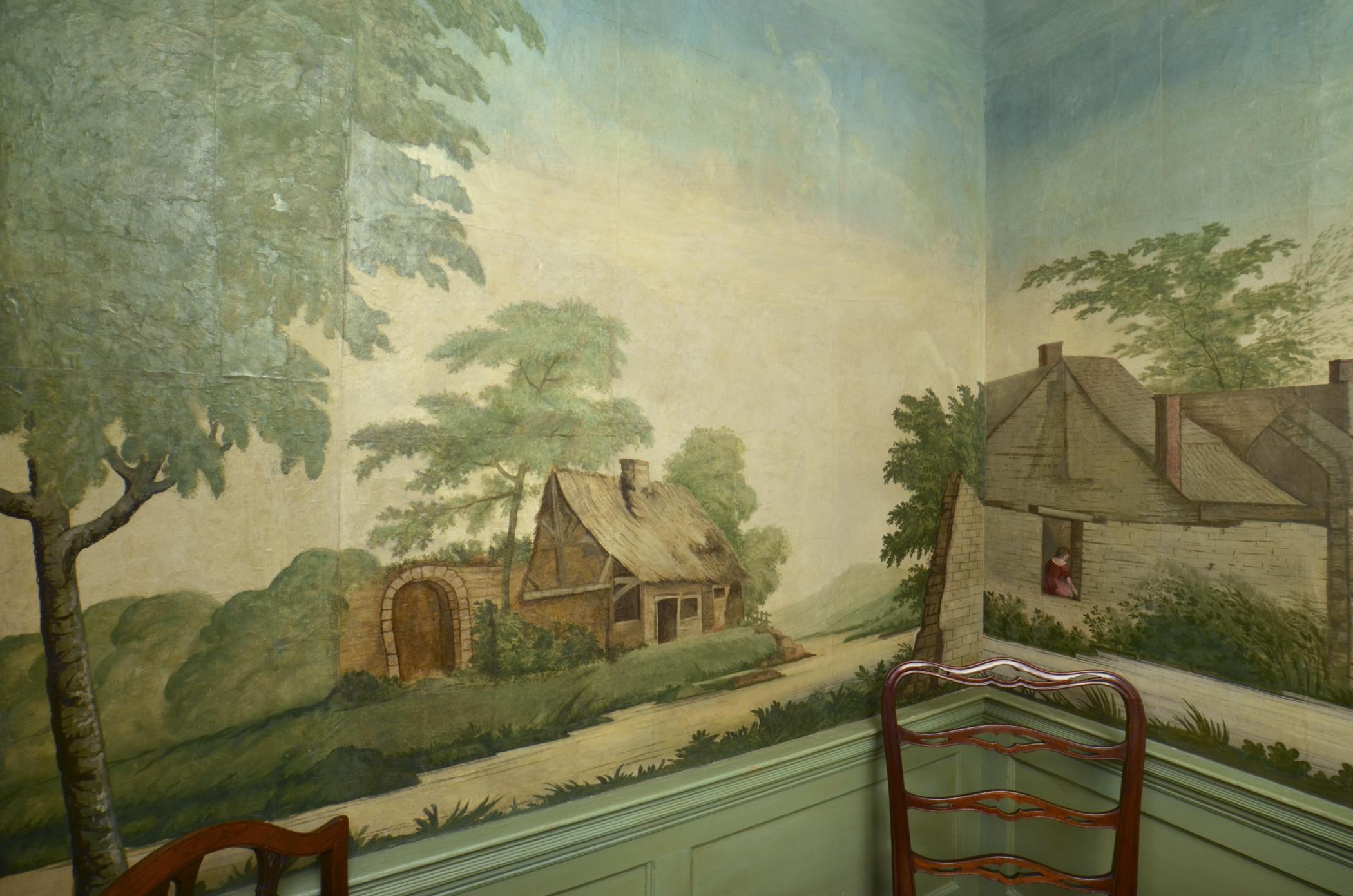 1963.0504 Wall covering, detail 1, Billiard Room North Alcove 2013