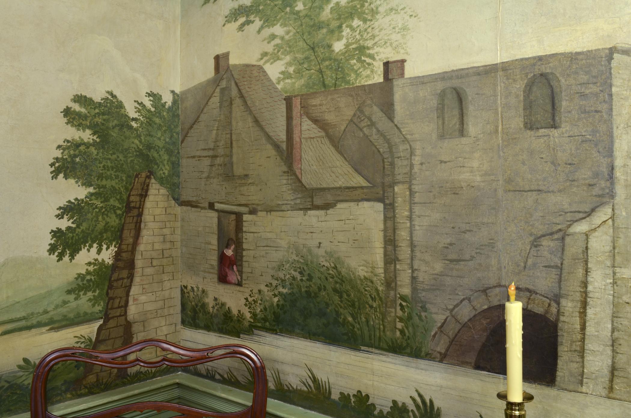 1963.0504 Wall covering, detail 3, Billiard Room North Alcove 2013