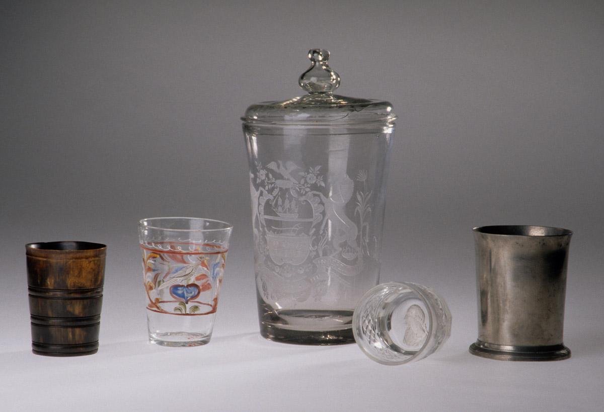 1955.0064.002, 1964.1033, 1969.0139, 1987.0128, 1963.0534 Group of beakers