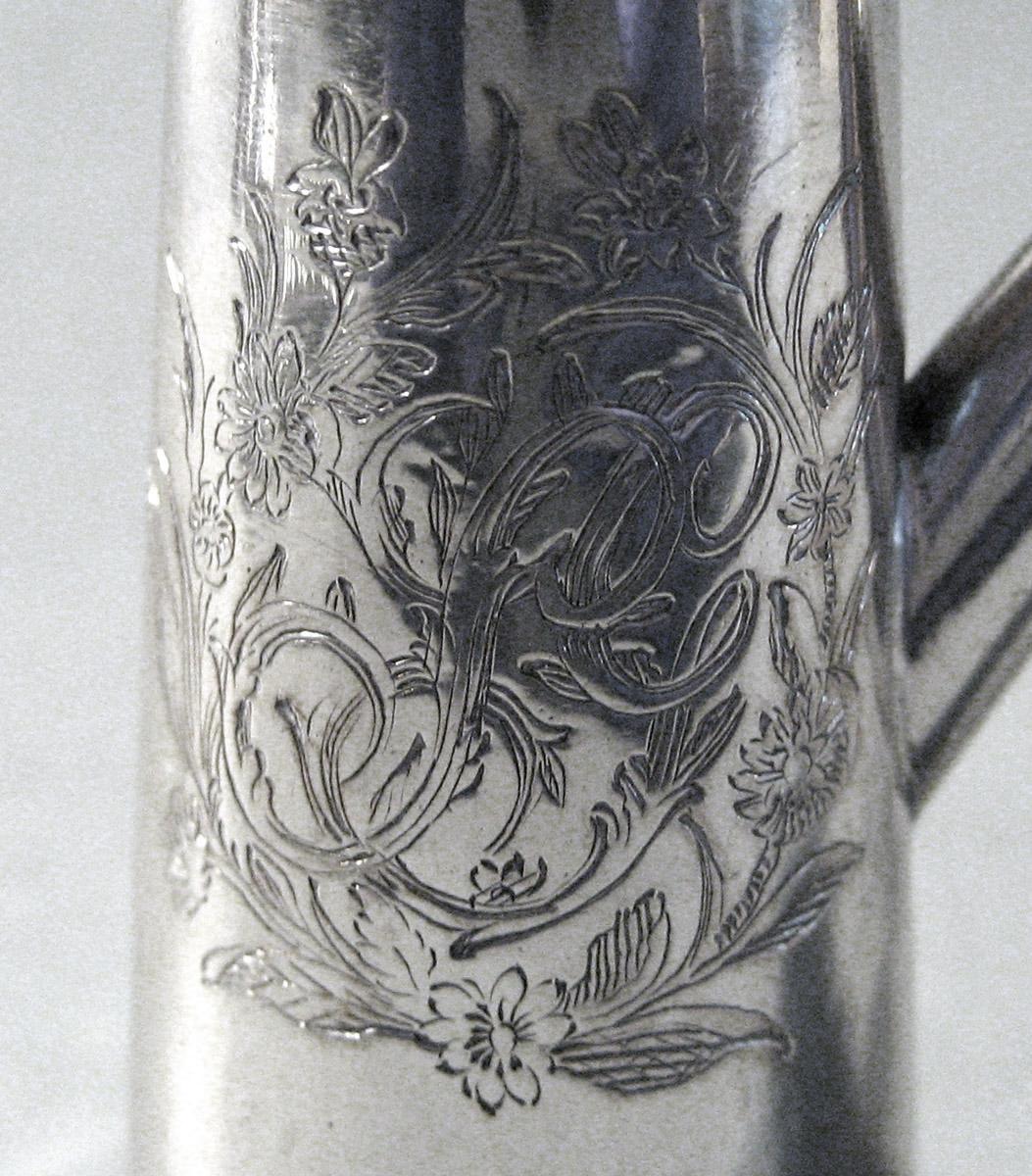 1955.0136.074 A, B Silver Chocolate Pot engraving