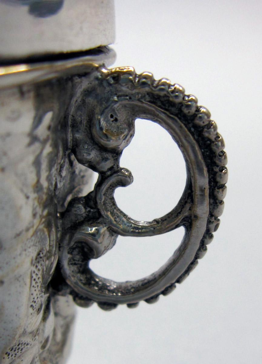 1955.0136.078 A, B Silver Cup and Cover detail handle