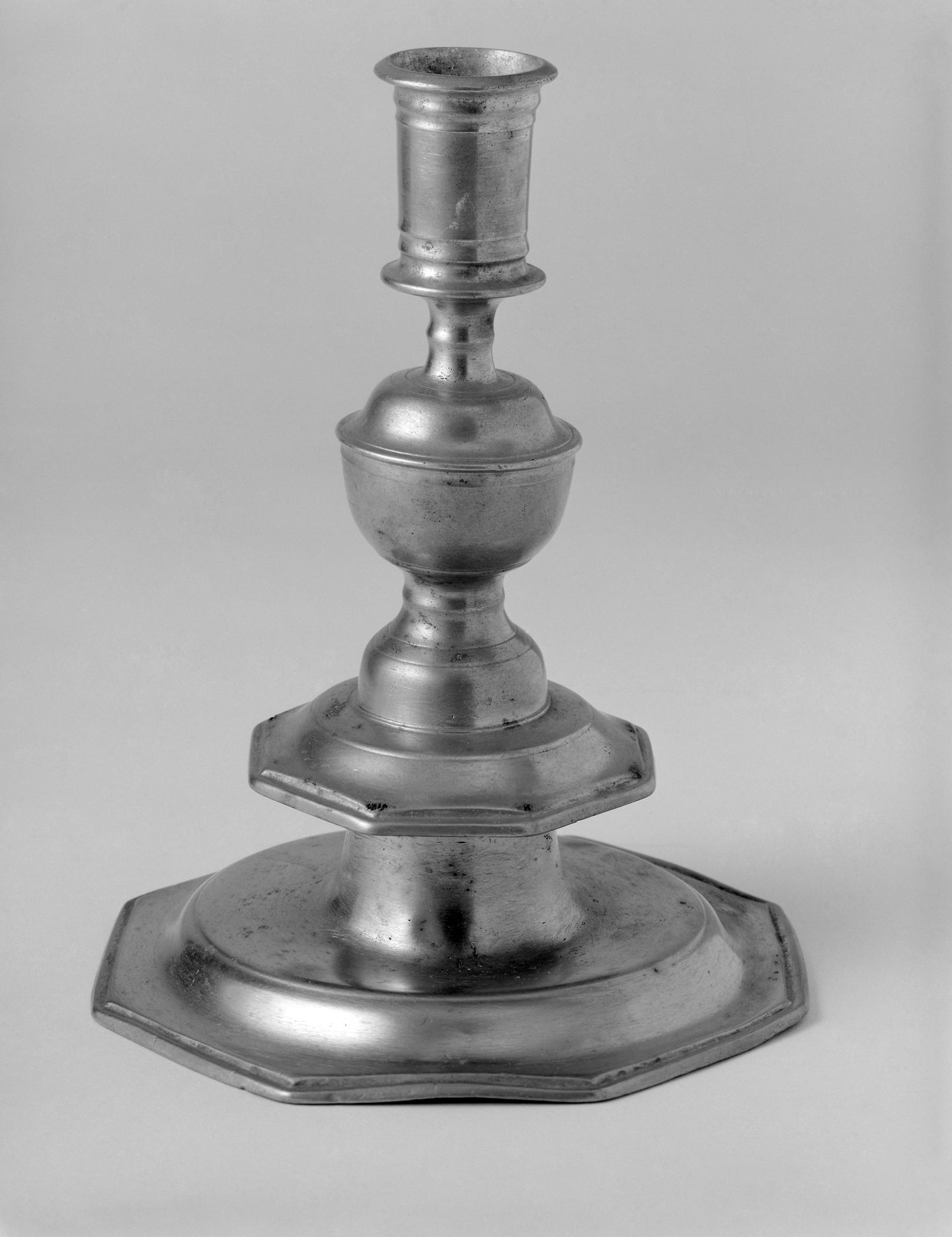 1963.0627.001 Pewter candlestick (view 2)