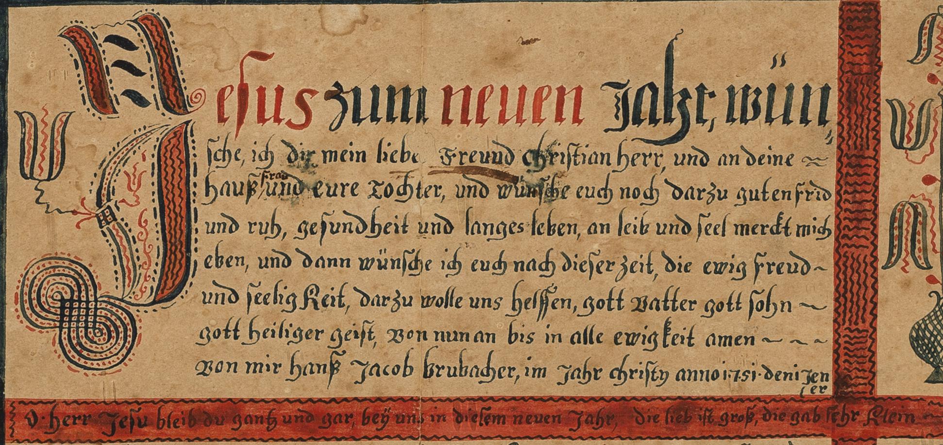 1952.0102 A Fraktur, detail 1