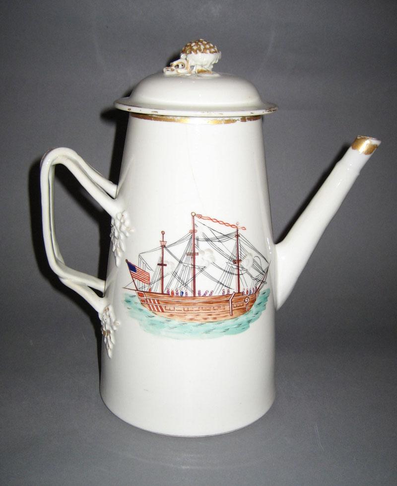 1963.0707.002 Coffee Pot with ship opposite side