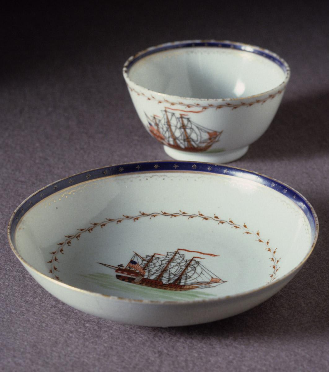 1963.0714.006 A, B Teabowl and saucer, view 2