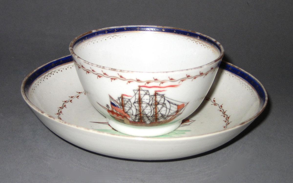 1963.0714.009 A, B Porcelain Saucer and teabowl