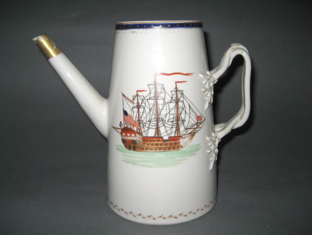 1963.0714.010 B Porcelain Coffee Pot side 1