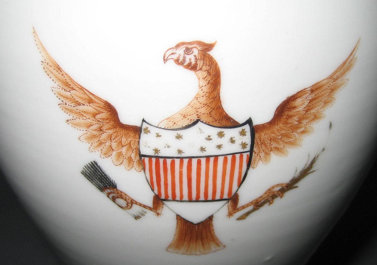 1963.0723 Porcelain Flower Container eagle detail