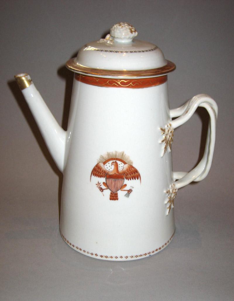 1963.0740.003 A, B Porcelain Coffee Pot view 1