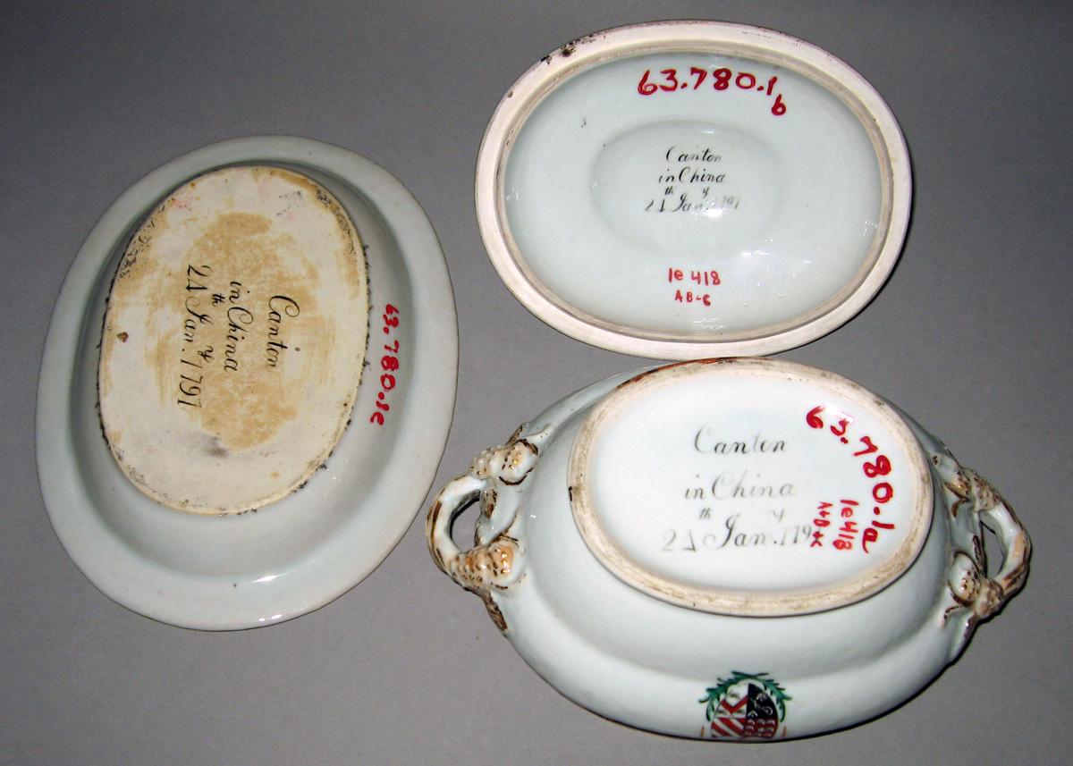 1963.0780.001 A-C Porcelain Tureen and Stand underside