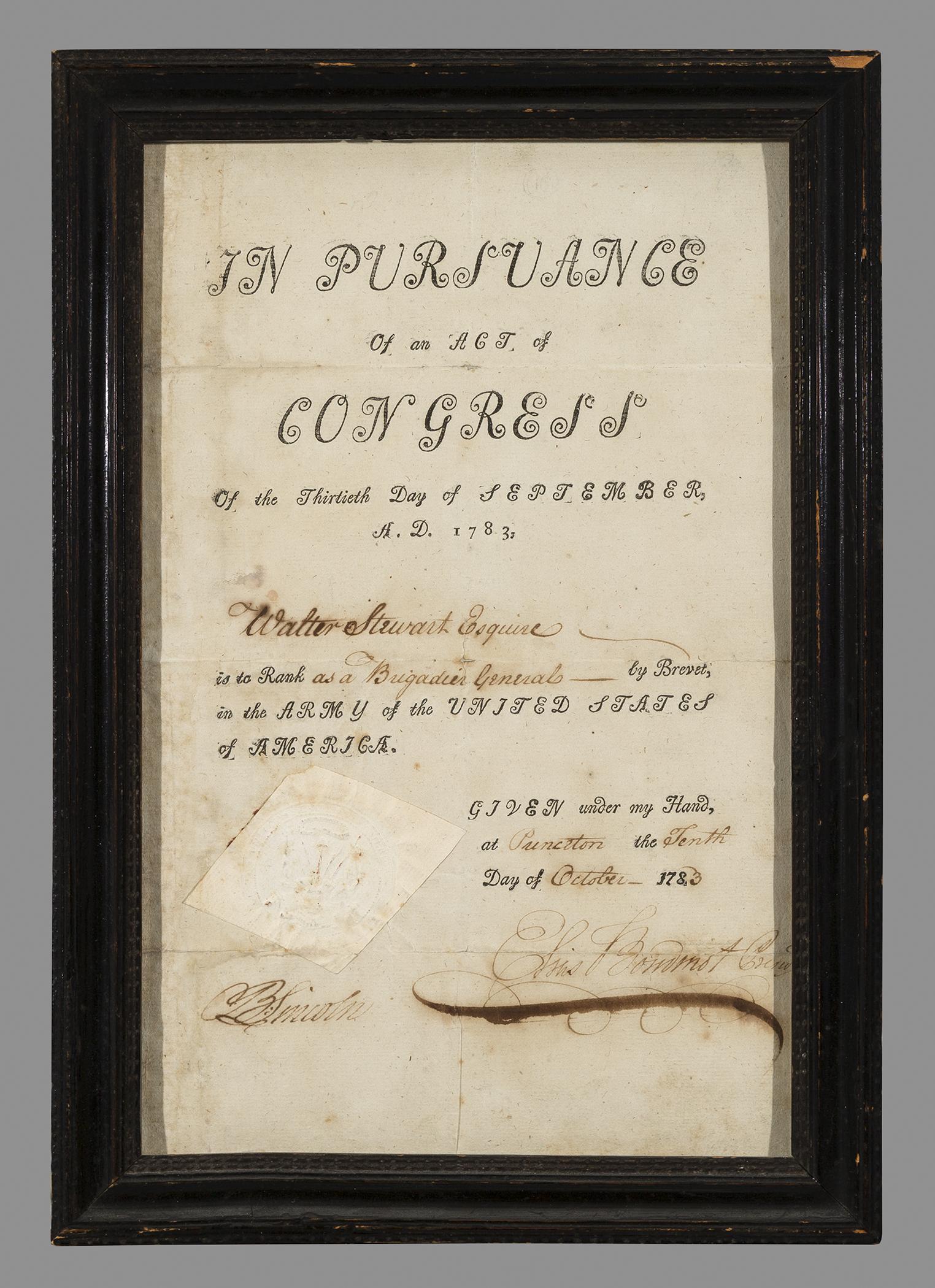 1963.0801 Certificate, 1963.0802 Frame, view 1