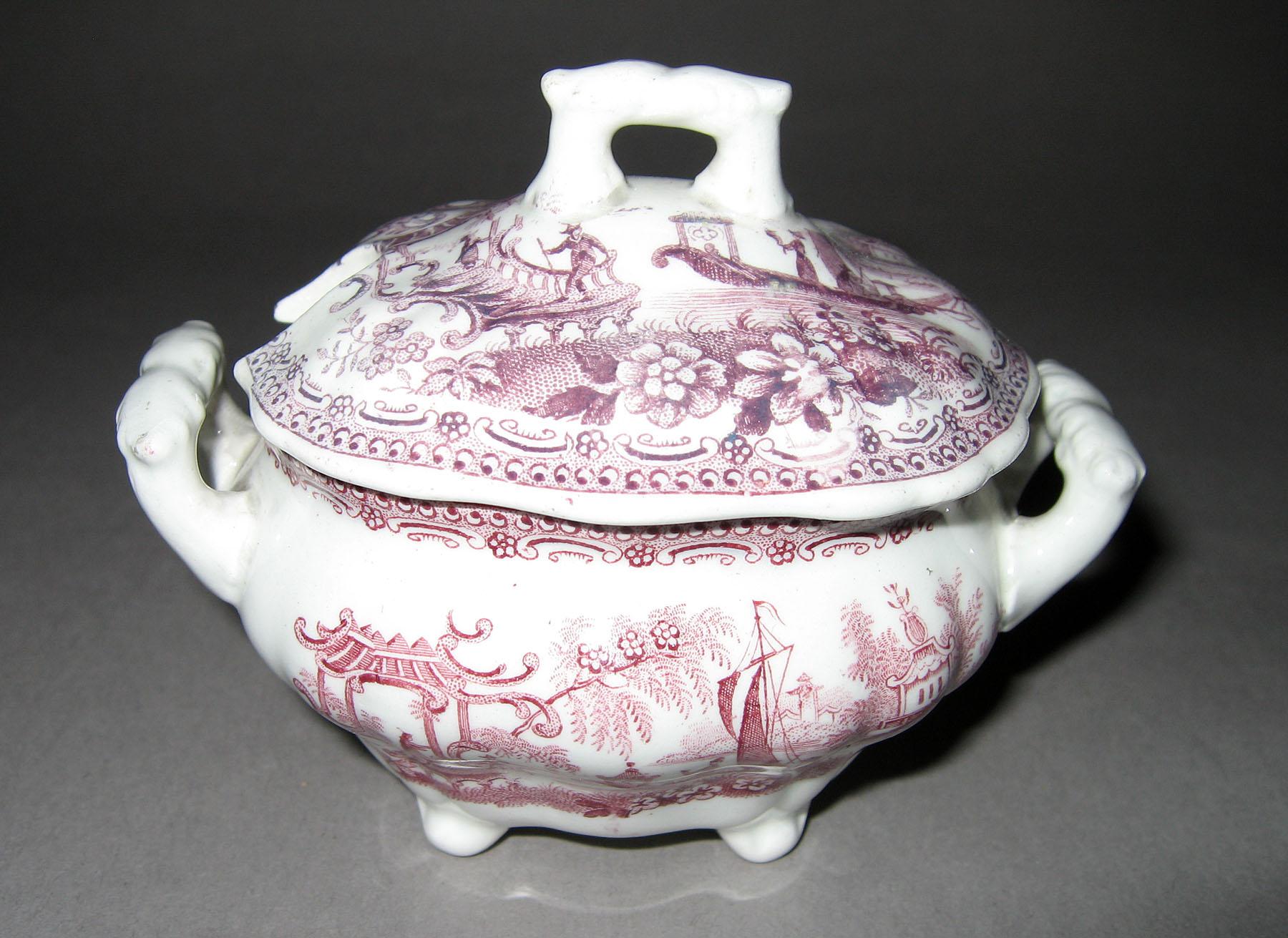 1955.0136.170 A, B Miniature transfer printed tureen