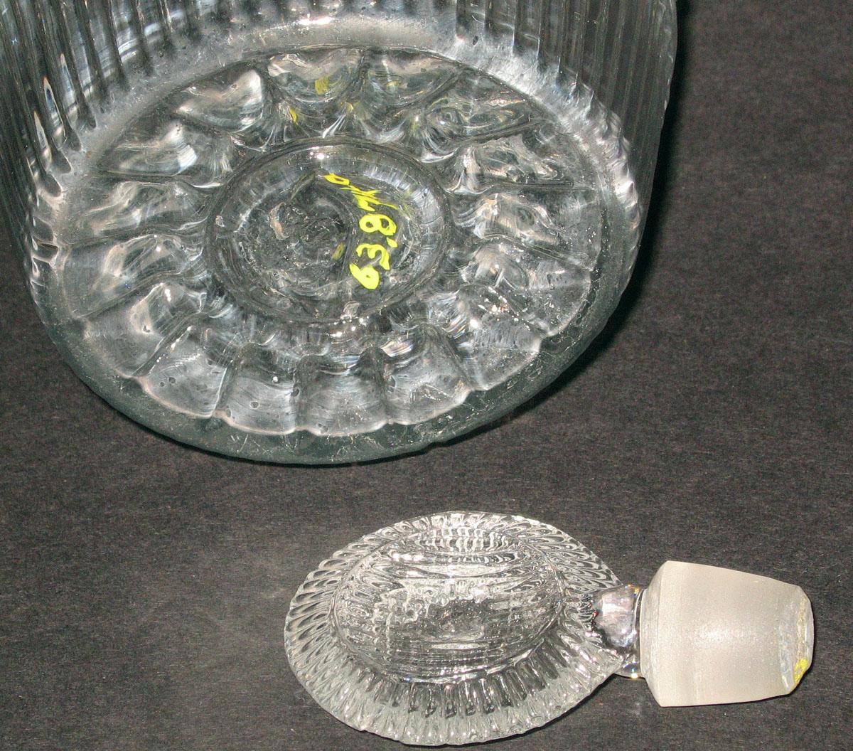 1963.0874 A, B Glass decanter (underside)