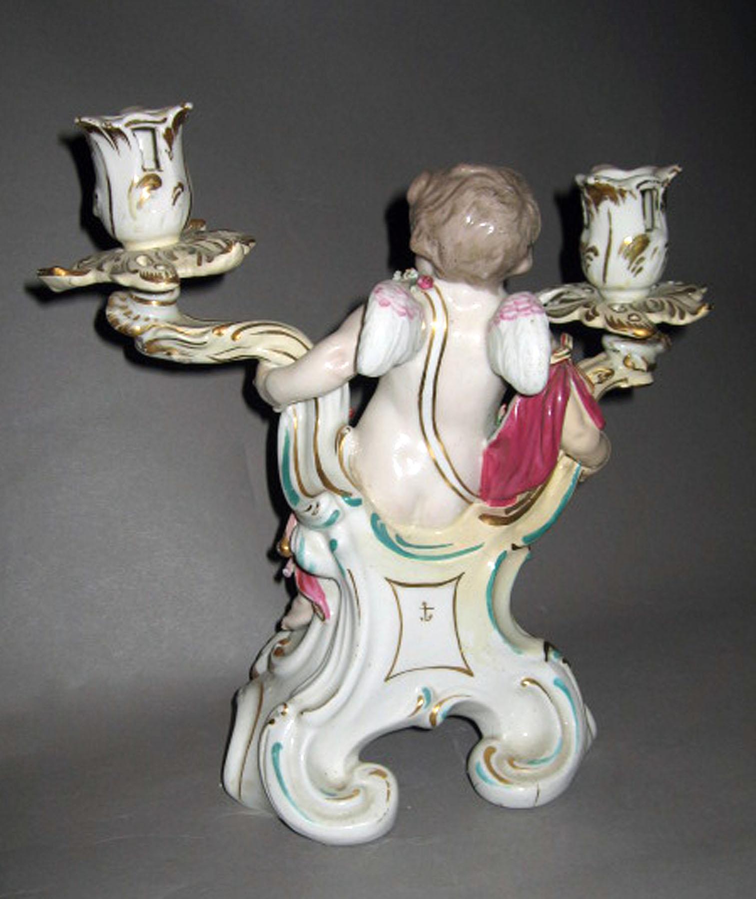 1963.0914 Porcelain candlestick figure (reverse)