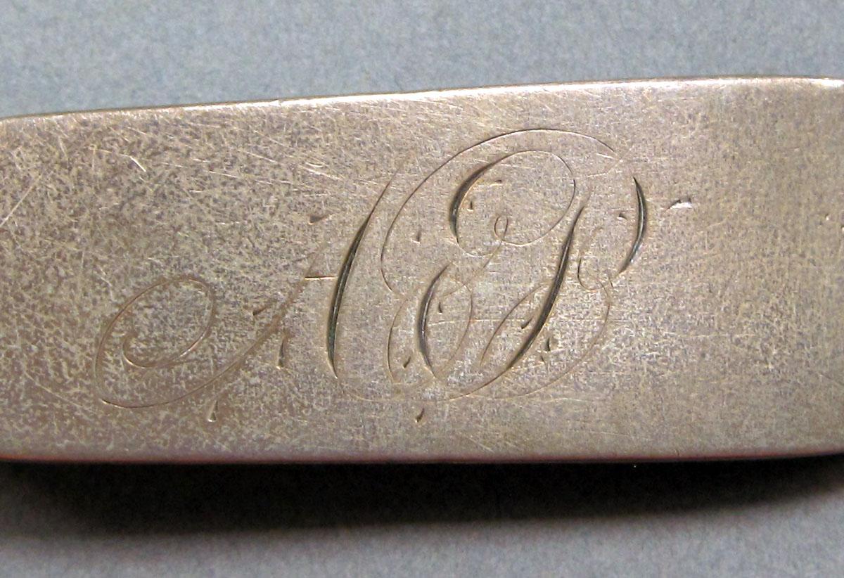 1964.0032 Silver spoon engraving