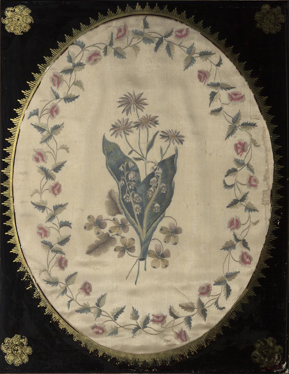 1964.0034 C, D Needlework Picture and Glass