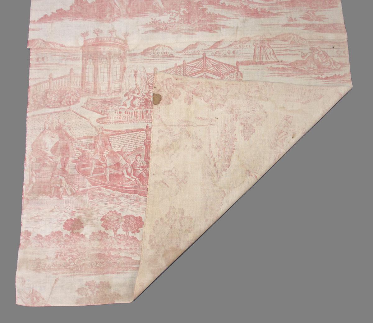 1964.0041 textile, printed folded corner