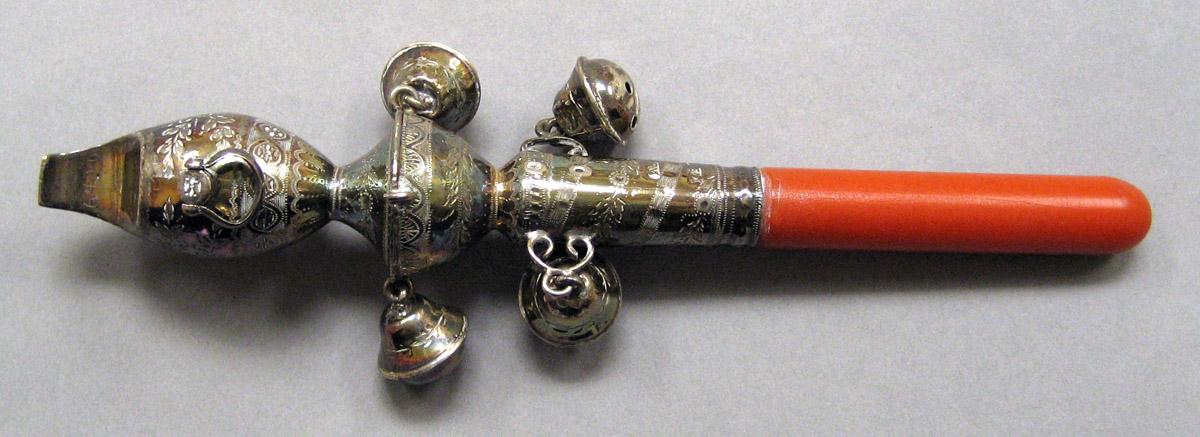 1964.0060 Silver and Coral Rattle underside