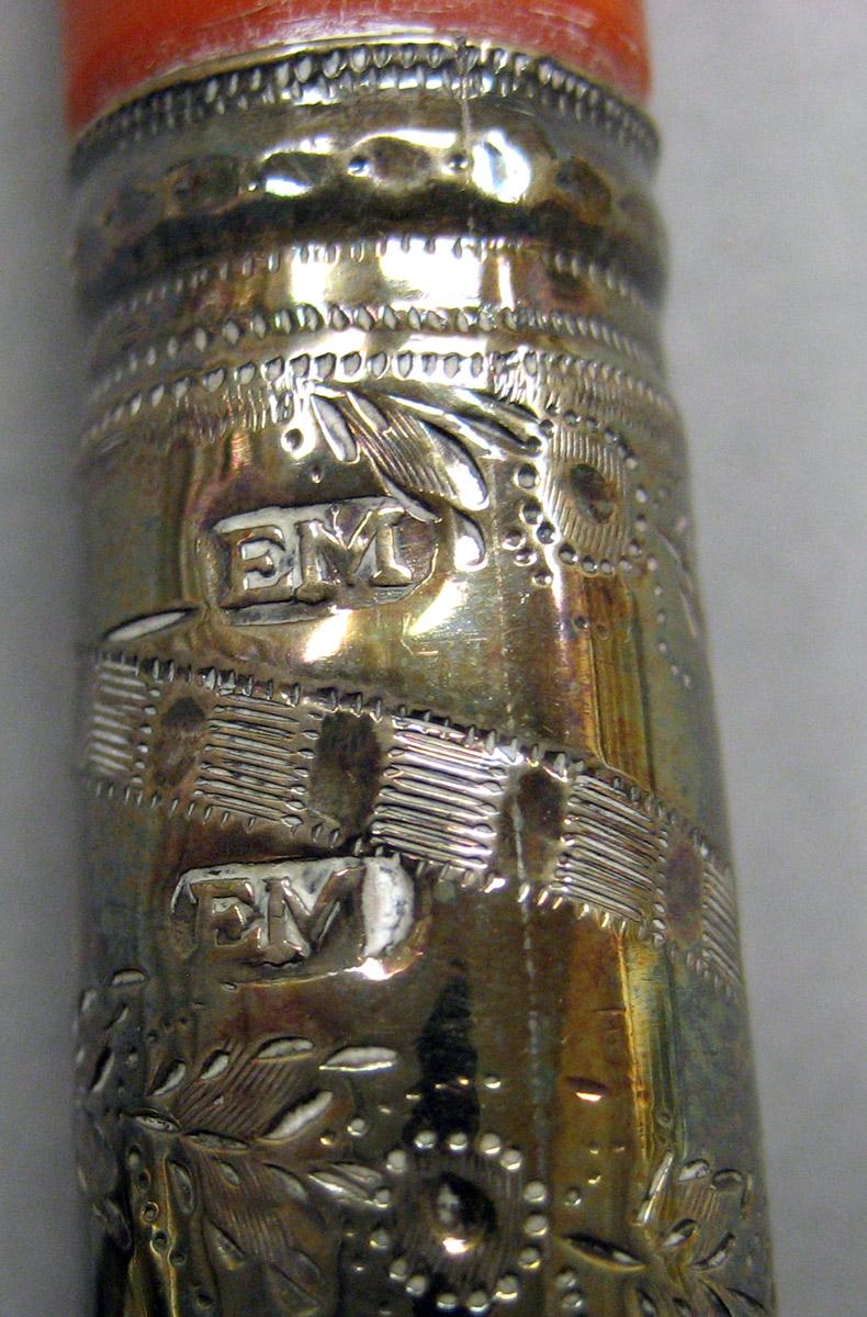 1964.0060 Silver and Coral Rattle mark