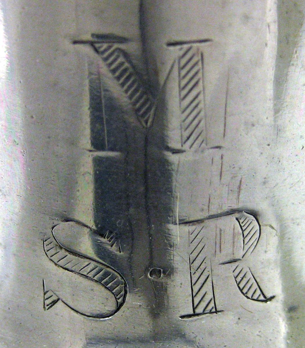 1964.0061 A, B Silver Caster (or castor) engraving