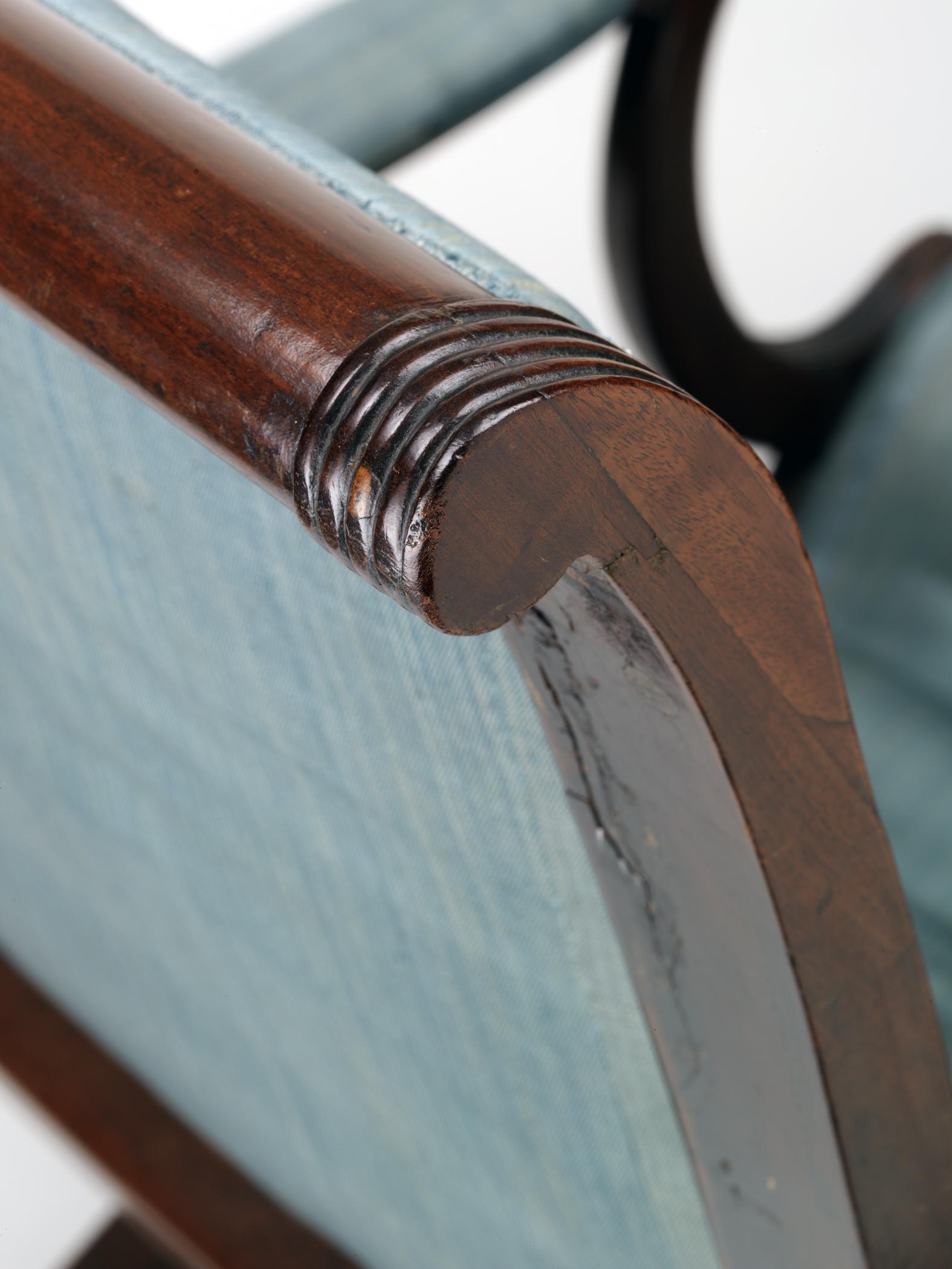 1964.0143 Chair, 1969.5533 Cushion, detail 2