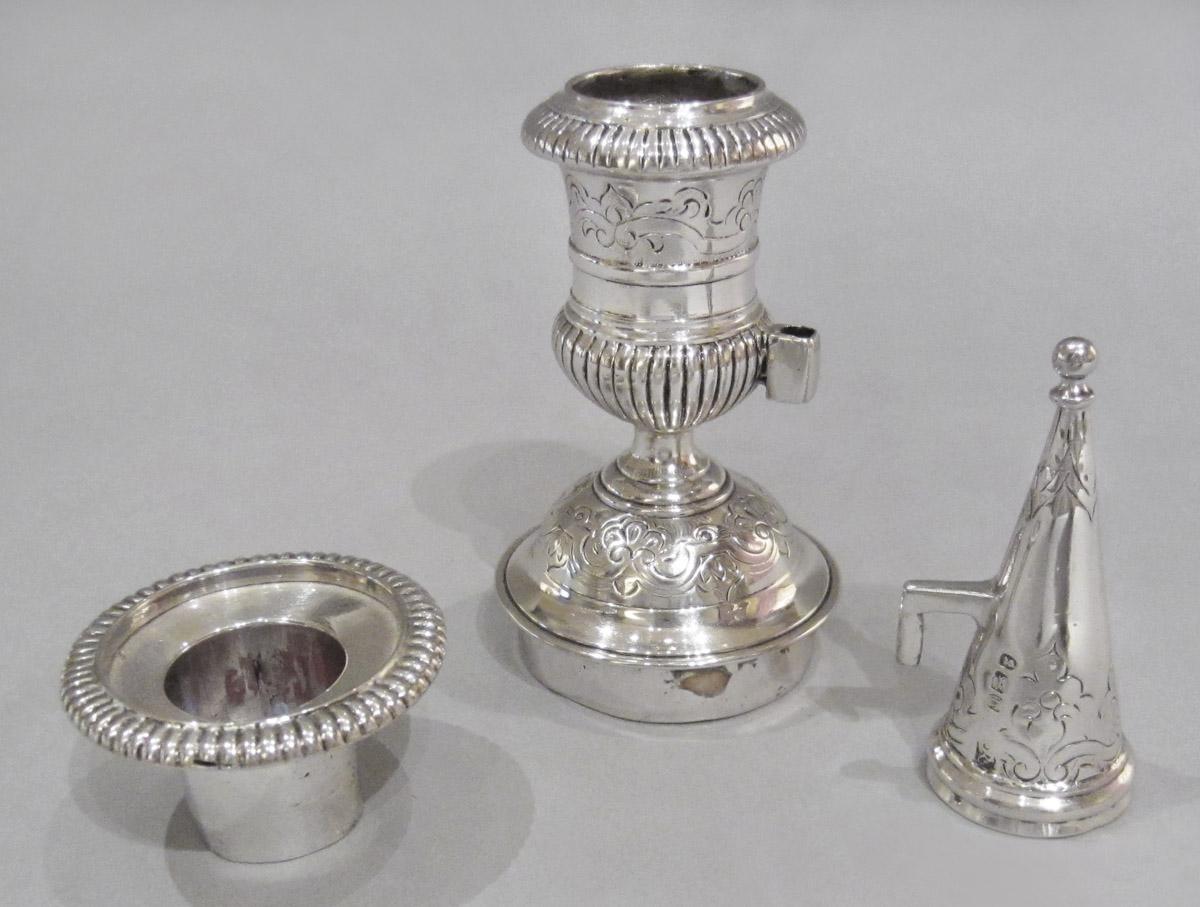 1964.0153 H, I Standish, candle cup and snuffer, view 2